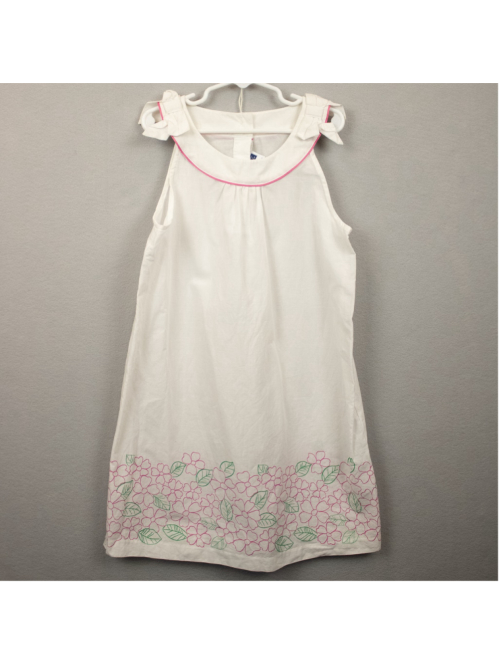 Girls Janie and Jack white pink floral hem detail shift dress-8
